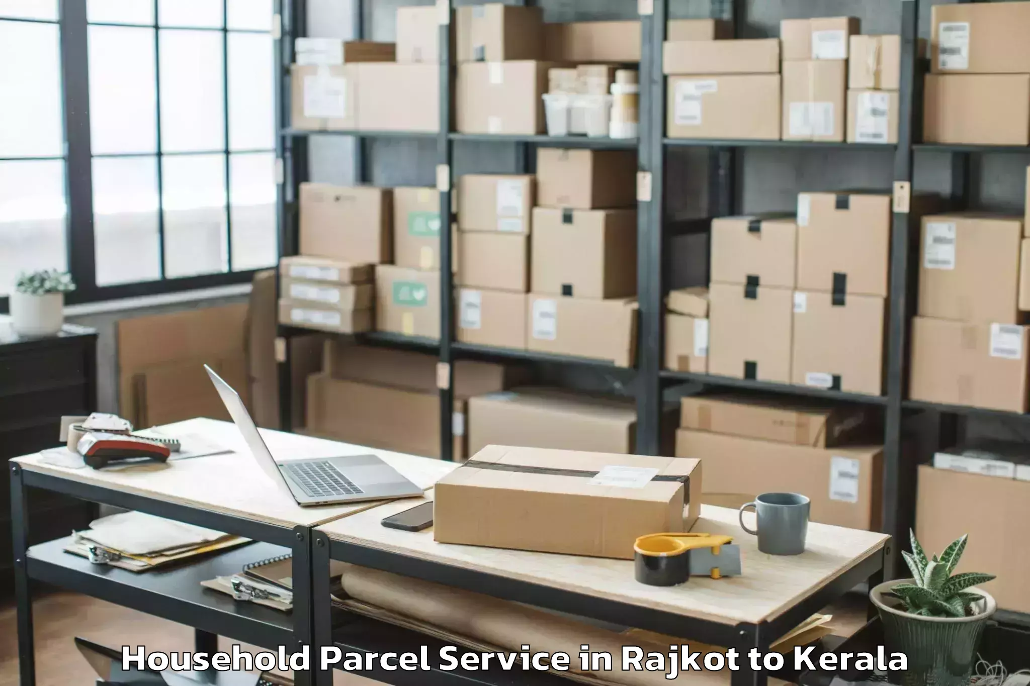 Book Rajkot to Chirayinkeezhu Household Parcel Online